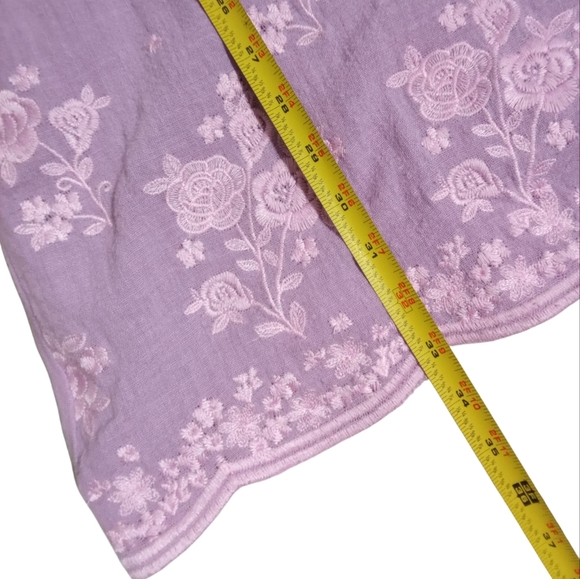 Savannah Jane Lilac Embroidered Collared Boho Tunic Dress Women's Sz Large - Picture 6 of 9